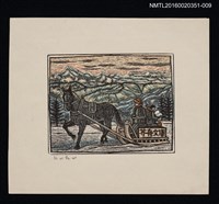 主要名稱：藏書票—馬橇と大雪山/劃一題名：芥舟．原野賢吉藏書票集圖檔，第1張，共1張