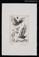 主要名稱：藏書票—蝶精之舞/劃一題名：芥舟．原野賢吉藏書票集圖檔，第1張，共1張