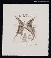 主要名稱：藏書票—蝶/劃一題名：芥舟．原野賢吉藏書票集圖檔，第1張，共1張