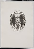 主要名稱：藏書票—饗婦と魚 橢円（饗婦與魚 橢圓）/劃一題名：芥舟．原野賢吉藏書票集圖檔，第1張，共1張