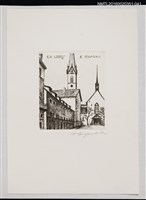 主要名稱：藏書票—街角/劃一題名：芥舟．原野賢吉藏書票集圖檔，第1張，共1張