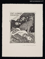 主要名稱：藏書票—豹與女人/劃一題名：芥舟．原野賢吉藏書票集圖檔，第1張，共1張