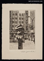 主要名稱：藏書票— ニュヨーク風景（紐約風景） /劃一題名：芥舟．原野賢吉藏書票集圖檔，第1張，共1張