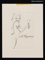 主要名稱：藏書票—持高腳杯的裸女圖檔，第1張，共1張