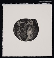 主要名稱：藏書票—華の記憶【蘭の指先】圖檔，第1張，共1張