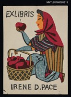 主要名稱：藏書票—農婦與蘋果圖檔，第1張，共1張