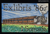 主要名稱：藏書票—綠野中的蒸汽火車圖檔，第1張，共1張