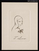 主要名稱：藏書票—蝶與長髮女圖檔，第1張，共1張