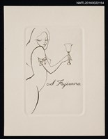 主要名稱：藏書票—持高腳杯的裸女 圖檔，第1張，共1張