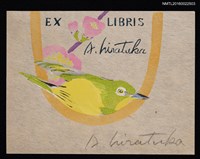 主要名稱：藏書票—粉花綠鳥圖檔，第1張，共1張