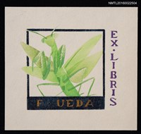 主要名稱：藏書票—螳螂圖檔，第1張，共1張