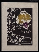 主要名稱：藏書票—葡萄藤燈圖檔，第1張，共1張