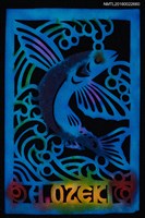 主要名稱：藏書票—飛魚（切繪）圖檔，第1張，共1張