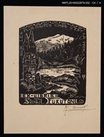 主要名稱：藏書票—山中湖景（黑）圖檔，第5張，共5張