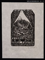 主要名稱：藏書票—窗外山景（黑）圖檔，第3張，共7張