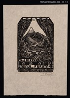 主要名稱：藏書票—窗外山景（黑）圖檔，第4張，共7張