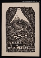 主要名稱：藏書票—窗外山景（黑）圖檔，第6張，共7張