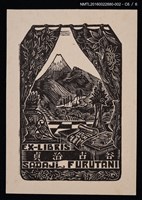 主要名稱：藏書票—窗外山景（黑）圖檔，第7張，共7張