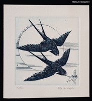 主要名稱：藏書票—雙燕追蚊圖檔，第1張，共1張