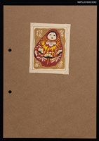 主要名稱：藏書票—紅底圖紋不倒翁圖檔，第1張，共2張