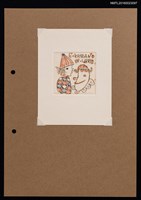 主要名稱：藏書票—紅藍格紋小丑圖檔，第1張，共2張