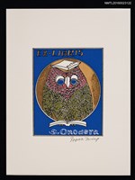 主要名稱：藏書票—貓頭鷹博士圖檔，第1張，共3張