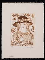 主要名稱：藏書票—戴帽女孩圖檔，第1張，共1張