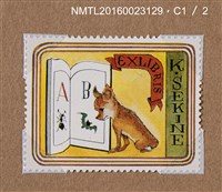 主要名稱：武井武雄の切手型藏書票—小狗學英語圖檔，第1張，共2張