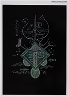 主要名稱：藏書票—四角魚圖檔，第1張，共1張