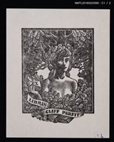 主要名稱：藏書票—樹叢中的女孩圖檔，第2張，共3張