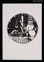 主要名稱：藏書票—天平 • 雪人 • 酒 • 車圖檔，第1張，共1張