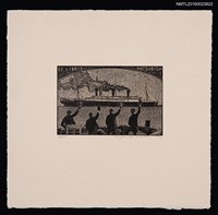 主要名稱：藏書票—船のある風景–出港圖檔，第1張，共1張
