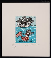 主要名稱：藏書票—人魚と帆船圖檔，第1張，共1張