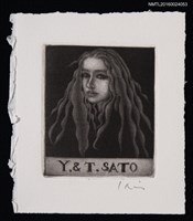 主要名稱：藏書票—女性の顏圖檔，第1張，共1張