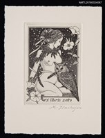 主要名稱：藏書票—裸婦とみみずく（裸女與貓頭鷹）圖檔，第1張，共1張