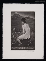 主要名稱：藏書票—裸婦 • 那須を見ゐ（望著那須的裸女）圖檔，第1張，共1張