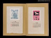 主要名稱：藏書票曆——馬戲/劃一題名：《愛書票曆》（昭和28-31年）圖檔，第2張，共2張