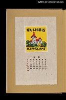 主要名稱：藏書票曆——繁花環繞的洋樓/劃一題名：《愛書票曆》（昭和28-31年）圖檔，第1張，共2張