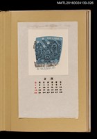 主要名稱：藏書票曆——棲鳥/劃一題名：《愛書票曆》（昭和32-35年）圖檔，第1張，共2張