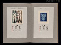 主要名稱：藏書票曆—陶杯/劃一題名：《愛書票曆》（昭和36-39年）圖檔，第2張，共2張