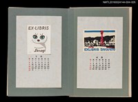 主要名稱：藏書票曆——青眼貓咪/劃一題名：《愛書票曆》（昭和51-54年）圖檔，第2張，共2張