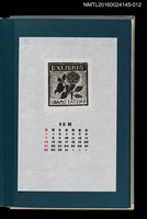 主要名稱：藏書票曆—茶花（椿）/劃一題名：《愛書票曆》（昭和55-58年）圖檔，第1張，共2張