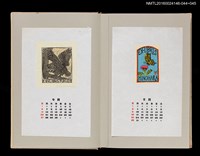 主要名稱：藏書票曆——花與蝶（花と蝶）/劃一題名：《愛書票曆》（昭和59-62年）圖檔，第2張，共2張