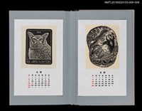 主要名稱：藏書票曆——章魚和美人魚（蛸と人魚）/劃一題名：《愛書票曆》（平成24-25年）圖檔，第2張，共2張