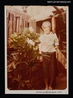 主要名稱：林氏好獨照（晚年，於竹籬繡球花旁）1圖檔，第1張，共2張