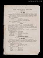 主要名稱：SAN FRANCISCO BALLET演出節目表圖檔，第1張，共2張