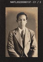 主要名稱：1942年龍瑛宗任「臺灣日日新報社」國語新聞編輯獨照/其他-相簿名稱：龍瑛宗相片集2圖檔，第1張，共1張