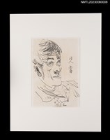 主要名稱：施明正手繪鉛筆素描：商禽肖像圖檔，第2張，共3張