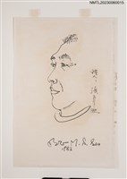 主要名稱：施明正手繪鉛筆素描：張彥勳肖像圖檔，第3張，共3張