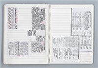 主要名稱：與張默、辛鬱合編《文協六十年》，張騰蛟執筆部分的原始小抄與剪報圖檔，第55張，共79張